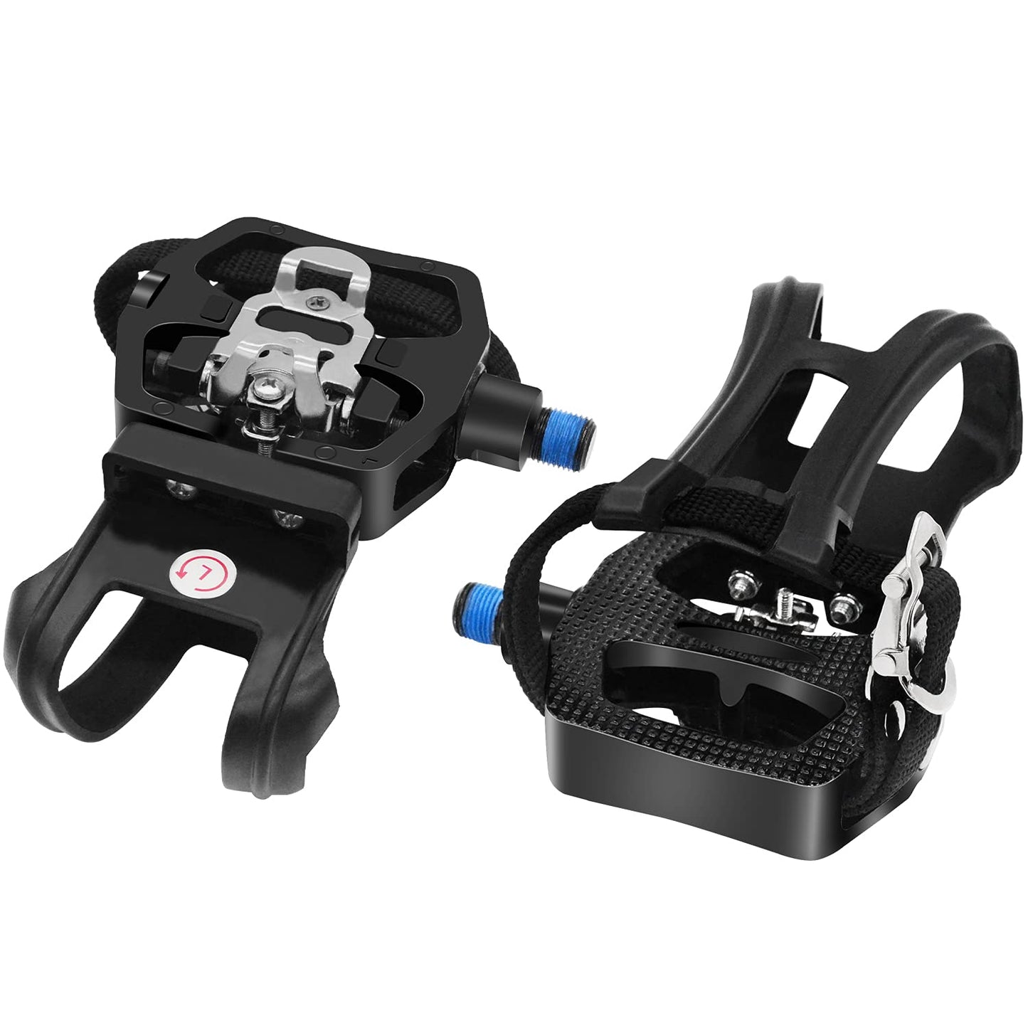 SPD Pedals 9/16 SPD Pedals for Spin Bike/Spin Bike Pedals Compatible with Toe Cage and Straps for Peloton PedalsExercise Bike and Cycling Bike (Pedals Only)