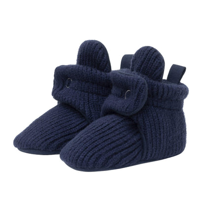 Robeez Baby Booties with Slip Resistant Soles Colby Sweater Knit Snap BootiesF23 Colby Navy3-6 Months