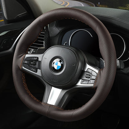 Audocvers Anti-Slip Leather Steering Wheel Cover 38cm