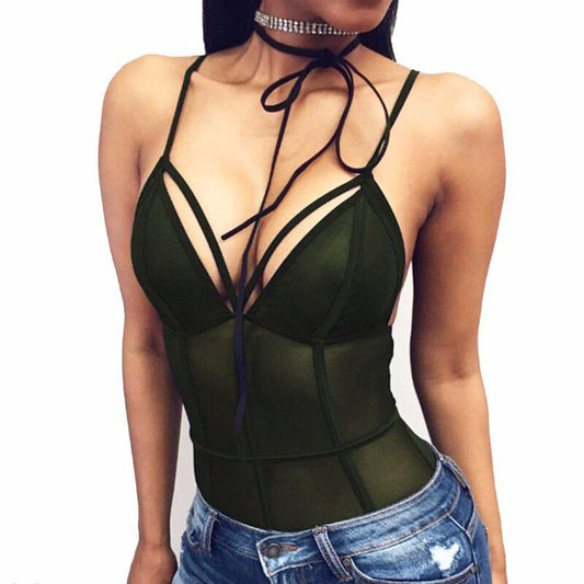 Sexy Mesh Bodysuit with Straps woman women date couple party night clubbing