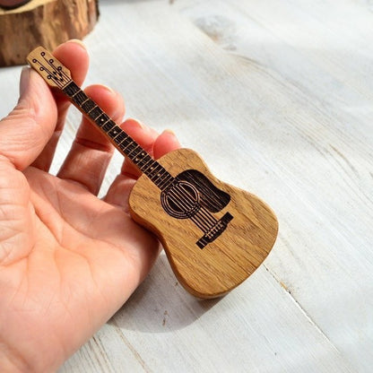 Personalized Wooden Guitar Pick Box with Picks Gift