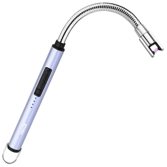 JETPRO Candle Lighters USB Rechargeable Arc Electric Lighter with 360° Flexible Neck for Candle BBQ Camping (Silver)