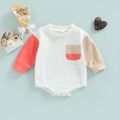 Contrast Long Sleeve One-Piece Romper baby