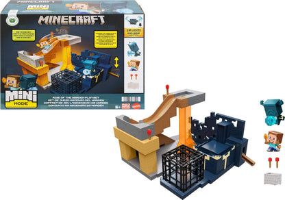 Minecraft Rise of the Warden Playset featuring Steve and Warden figures with a detailed Deep Dark Biome setting.