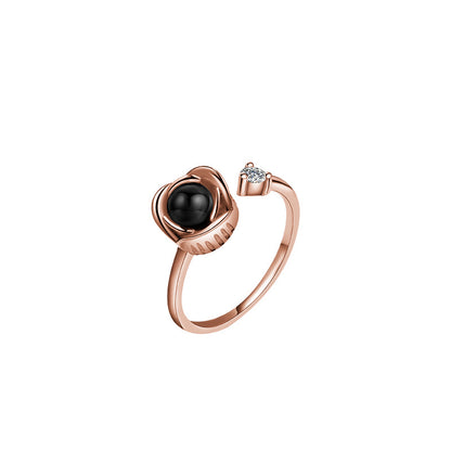 Rose Projection Couple Ring valentine couple birthday gift