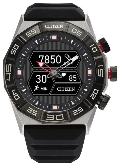 Citizen CZ Smart PQ2 Hybrid Smartwatch with YouQ Wellness app Featuring IBM Watson® AI and NASA Research Black and White Customizable Display Bluetooth HR Activity Tracker 18-Day Battery Life
