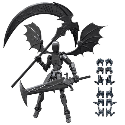Lucky 13 Action Figure (Assembly Completed) T13 Action Figure Set3D Printed Robot 13 Action Figure Dummy 13 Set for Collectors Desktop Decorations Black