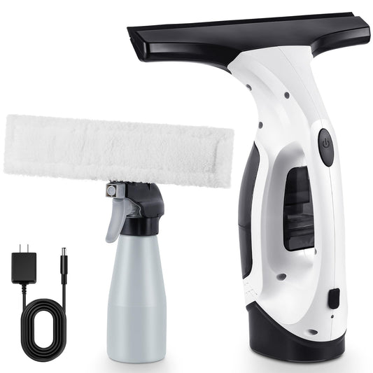Window Vacuum Squeegee Cordless Rechargeable Window Vac with Spray/Squeegee/Vacuum Electric Cleaning Tool for Windows Tiles Mirror Countertop Car Windshield Glass Shower Wall