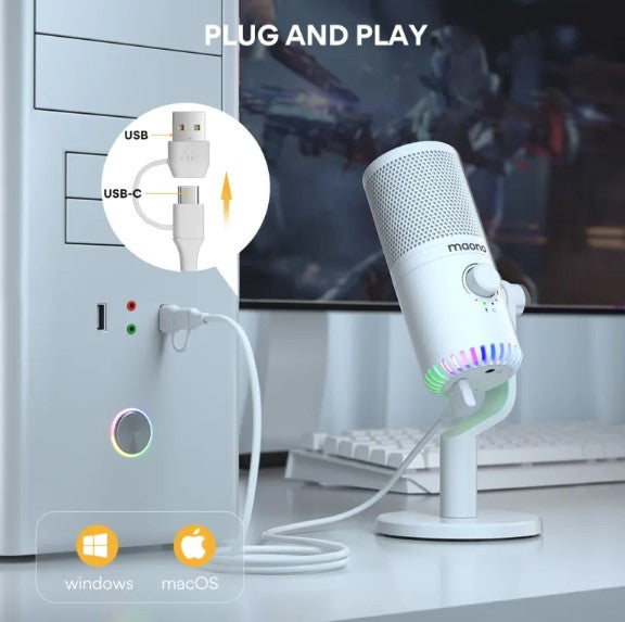 Esports Microphone for Desktop Gaming RGB Light