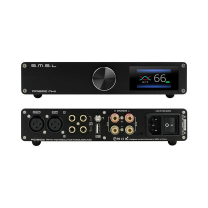 SMSL AO200MKII HiFi Power Amplifier MA5332MS Chip 160W x 160W Class D Amp USB/RCA/XLR Input Stereo Amps 2.1 Channel Digital Audio Amplifiers for Desktop Bookself Home Subwoofer/Passive Speaker