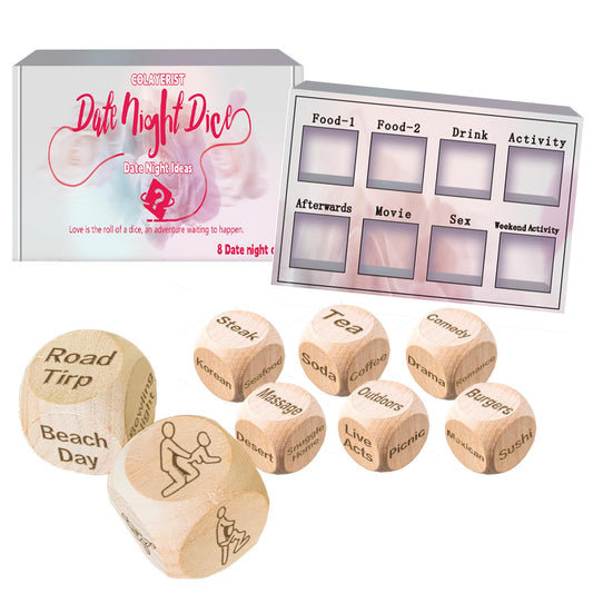 COLAYERIST Date Night Dice for Couple 8 PCS Valentine birthday gift
