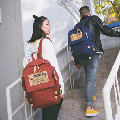 Canvas Couple Backpack bag travel multi colors