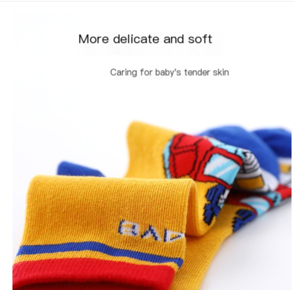 Boys boy Cotton Cartoon Socks - Transformers & Ultraman