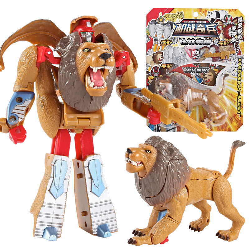Child kid Animal Robot Toys: Lion, Tiger, Eagle Transforming Set