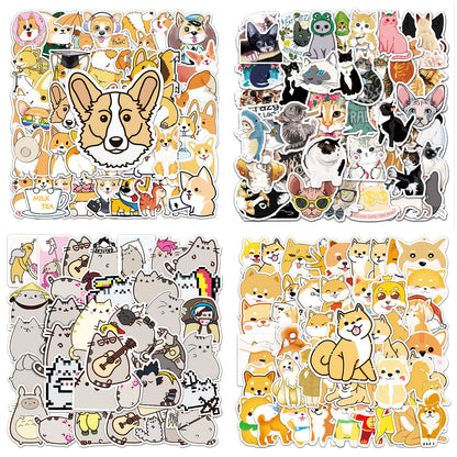 Liggue (Dog Stickers and Cat Stickers) Pack of 200 Individual Dog Cat Stickers Vinyl Decal Sticker