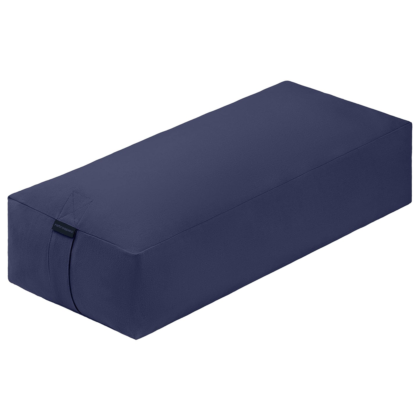 Retrospec Sequoia Yoga Bolster Pillow - Meditation Cushion for Yoga Practices - Includes Machine Washable 100% Cotton Cover & Durable Carry Handle; Rectangular Black