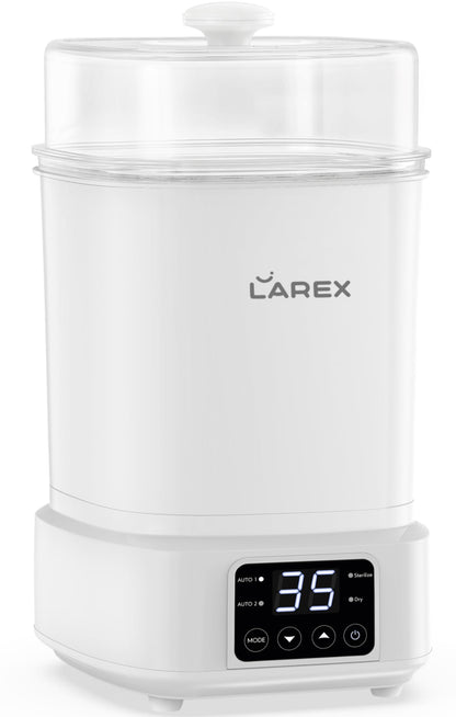 LAREX Bottle Sterilizer and Dryer Esterilizador de Biberones Compact Baby Bottle Sterilizer and Dryer Electric Steam Bottle Sanitizer for Baby Bottles Pacifiers Pump Accessories