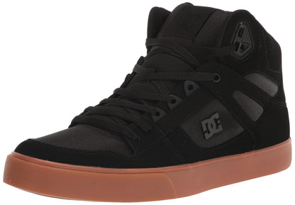 DC Mens Pure High Top Wc Skate Shoes Casual Sneakers Black/Gum 8