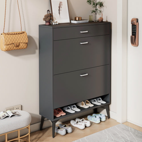 black / white / grey Shoe Cabinet Shoe Storage Shelves 31x43x9 inch