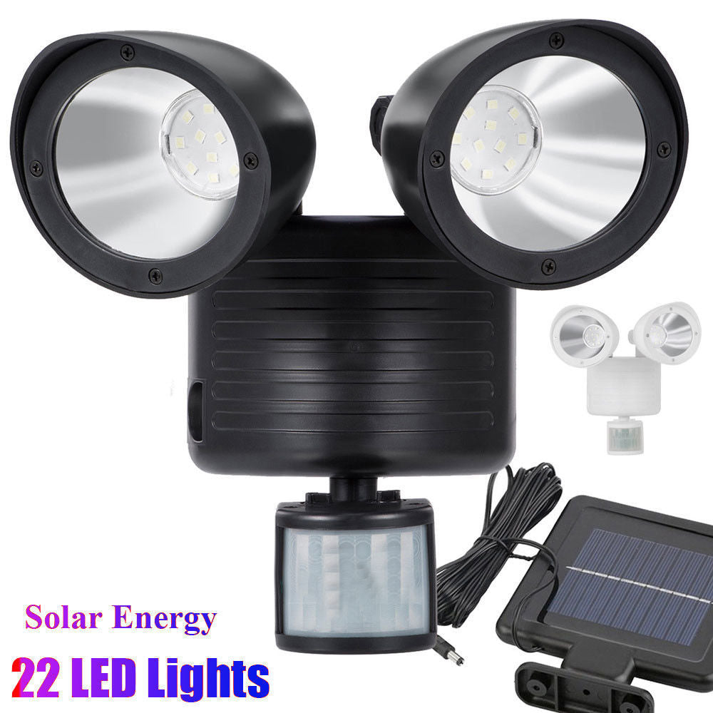 Solar powered Dual-Head Solar Sensor Spotlight