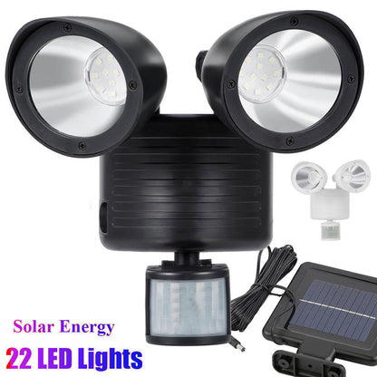 Solar powered Dual-Head Solar Sensor Spotlight