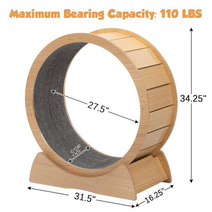 Wooden Cat Running Wheels 31.5" L x 16.3" W x 34.3" H