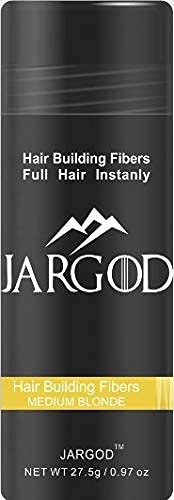 JARGOD Hair Fibers for Instant Volume and Thicker Fuller Hair Hair Building Fiber for thinning Hair & Bald Spots Conceals Hair Loss in Seconds - Hair Powder for Women & Men (Medium Blonde)