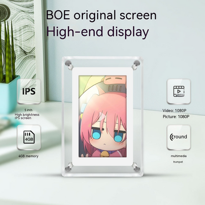 Transparent Photo Frame & Video Player 5inch High Resolution with built in speaker