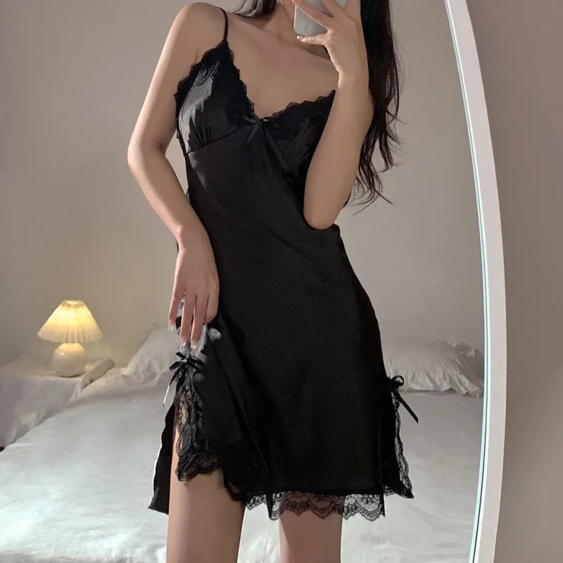 Sexy Silk Lace Nightdress woman women date night couple