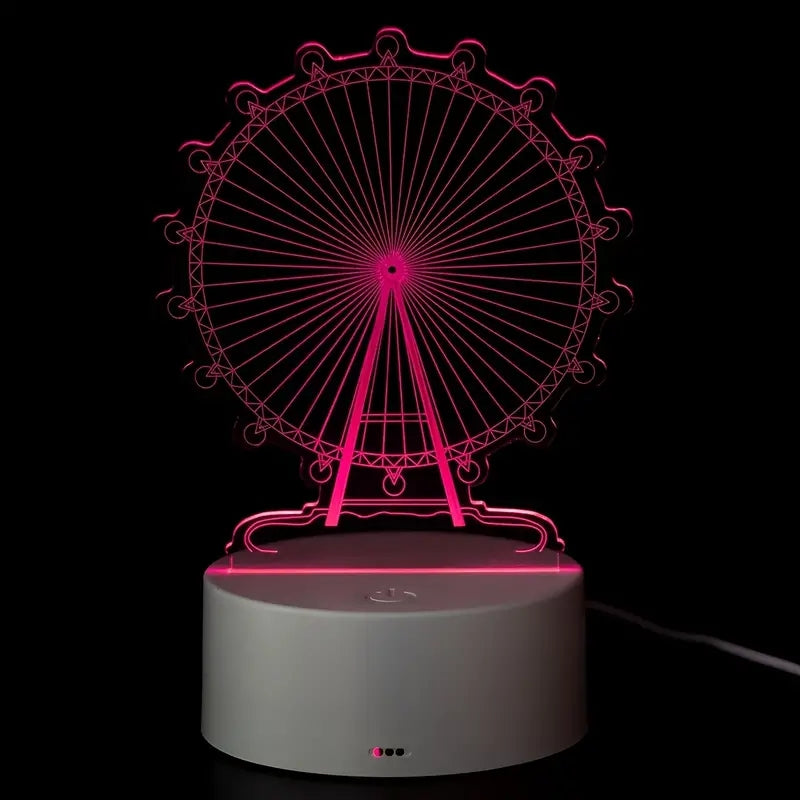 RGB Smart Touch 3D Night Light - Ferris Wheel Design