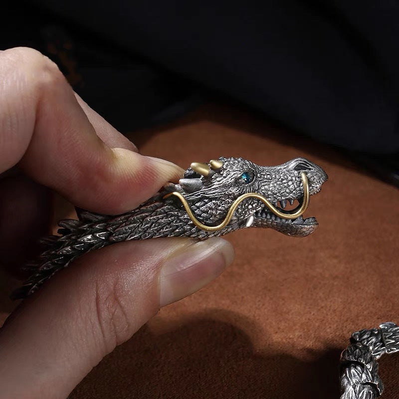 Vintage Handmade Dragon Bracelet for Men