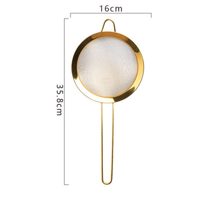 Golden Stainless Steel Flour Sieve Kitchen Gadget