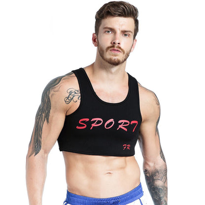 Men Neoprene Brace Vest Chest Support Strap Protective Gear Fitness Sports Injury Prevention and Recovery (S)