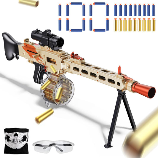 Dulsaera Toy Gun Automatic Sniper for Soft Bullets -2 Modes Burst Electric Toy Foam Blaster with 100 Darts Large Magazines Toys for 15+ Year Old Teens Adults Birthday Chritmas Gift