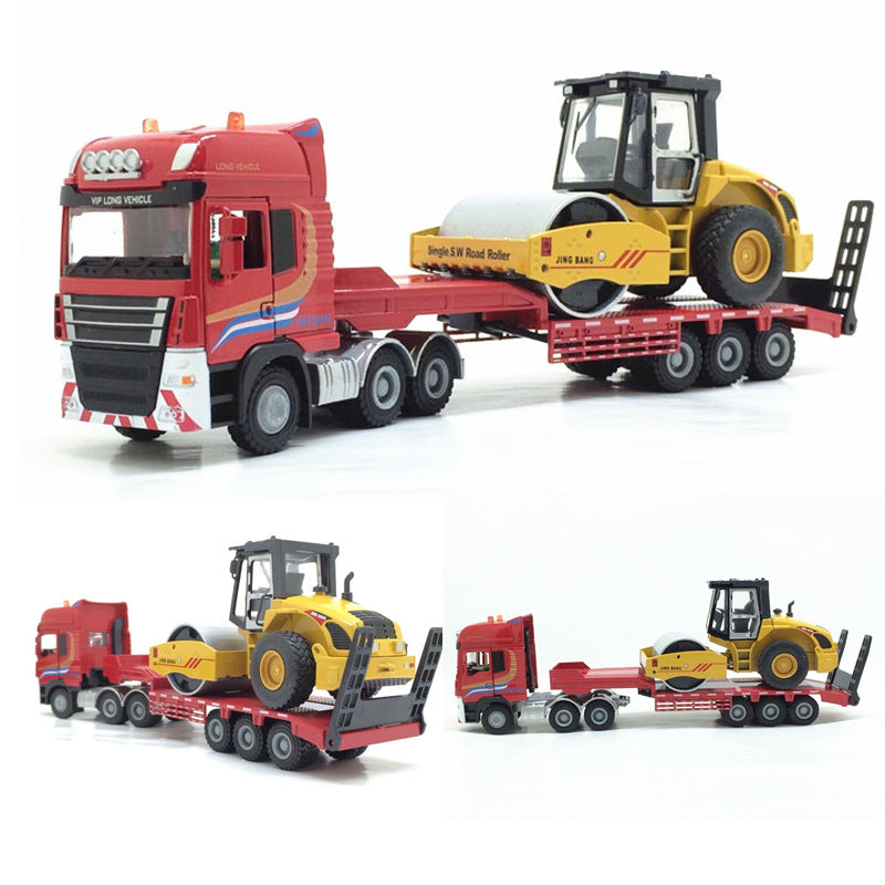 Alloy Construction Transport Vehicle Model with Excavator 37cm