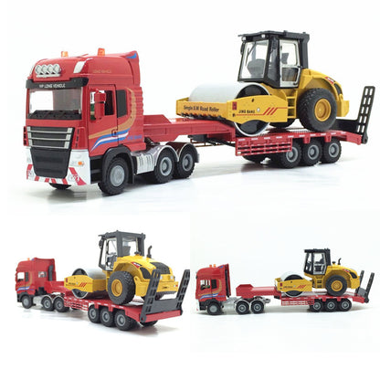 Alloy Construction Transport Vehicle Model with Excavator 37cm