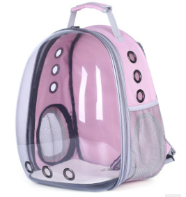 Transparent Case Cat Pet Carrier Travel Bag PC and Oxford clothing 33 x 28 x 44 cm