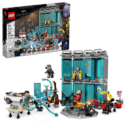 Lego Marvel Iron Man Armory Toy Building Set 76216 Avengers Gift for 7 Plus Year Old Kids Boys & Girls Iron Man Pretend Play Toy Marvel Building Kit with MK3 MK25 and MK85 Suit Minifigures