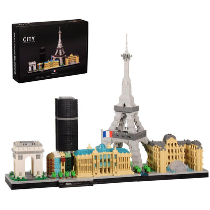 JXRLMB Paris Skyline Micro Building Blocks Architecture Set with Eiffel Tower and The Louvre Assembly Collection Model Kit 3D Toy for Adult and Children Age of 14+ 3680PCS
