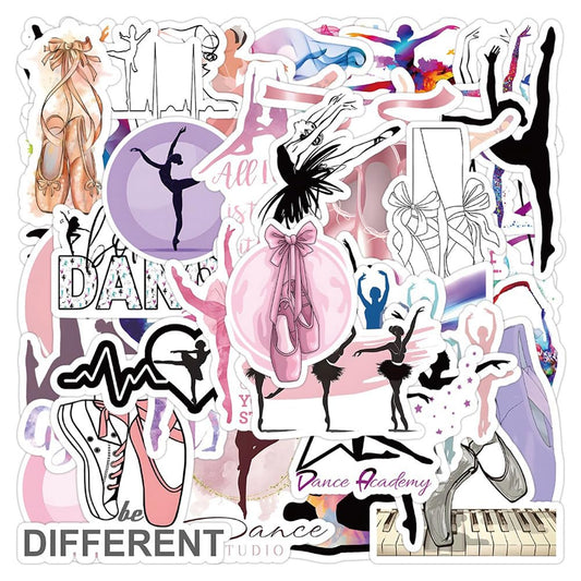Dance Ballet Stickers | 50 Pcs Dancing Waterproof Stickers Vinyl Sticker Decal Decor