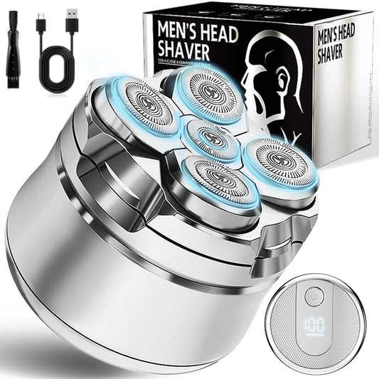Electric Head Shavers for Bald Men - Waterproof Cordless Bald Razor Wet Dry Shaving Rechargeable Head & Face Shaver Precision Head Trimmer for Home & Daily Shower