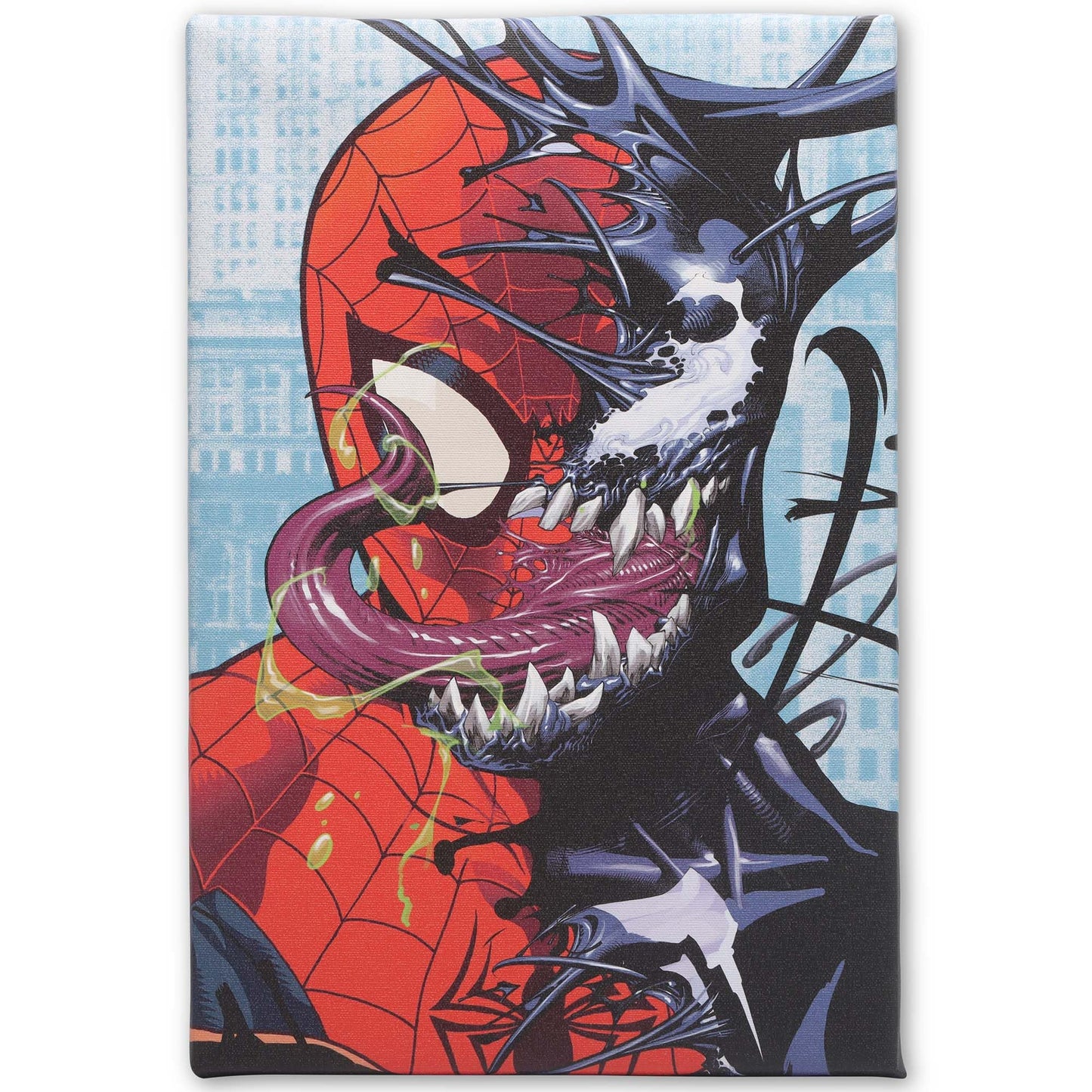 Open Road Brands Marvel Spider-Man and Venom Dual Face Gallery Wrapped Canvas Wall Decor - Venom Wall Art for Man Cave or Movie Room