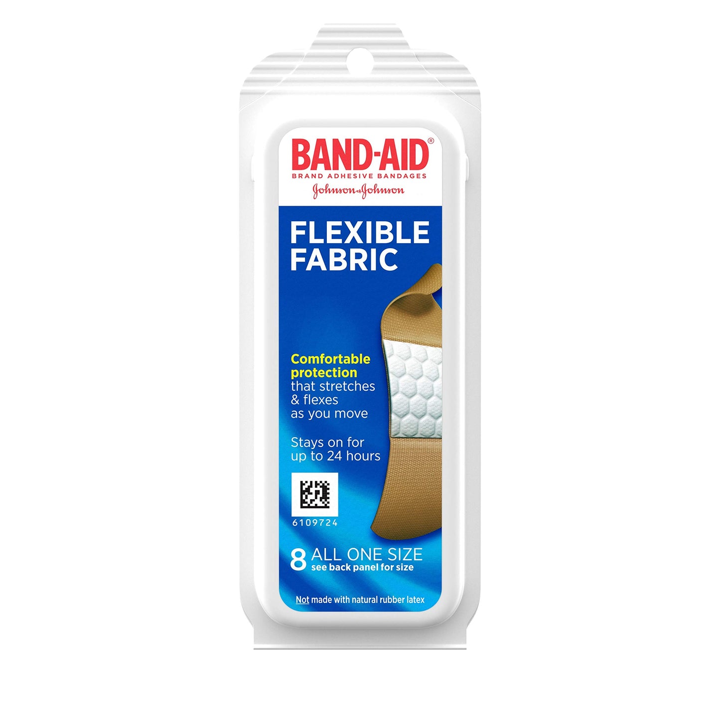 Band-AID Flexible Fabric Bandages One Size Travel Pack 8 Each (Pack of 24)