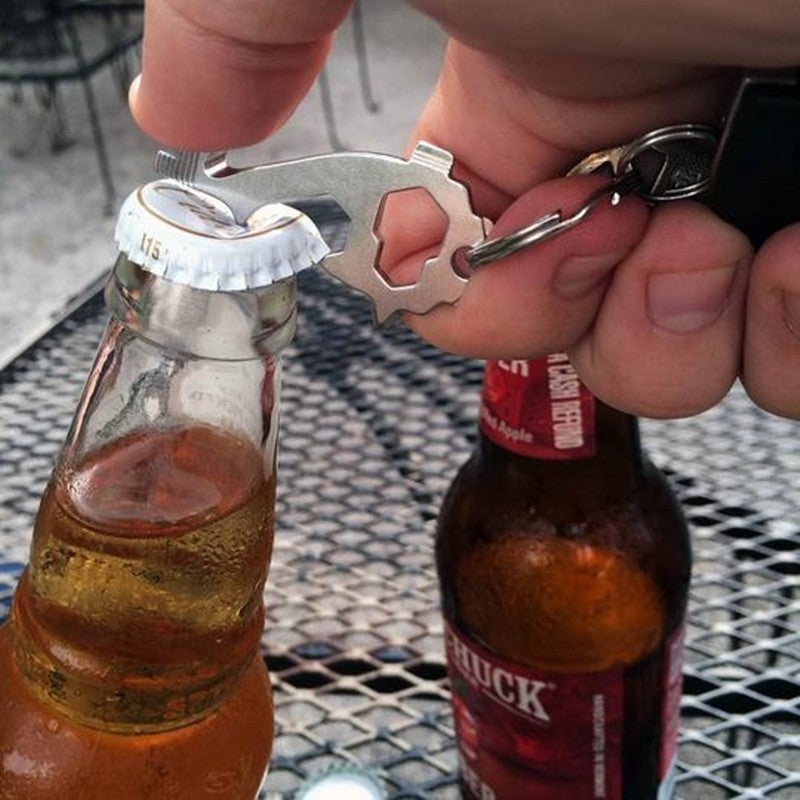 Multifunctional EDC Tool with Keychain Bottle Opener
