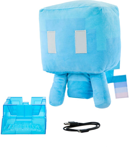 Minecraft Allay plush toy with lights, includes charger and lamp feature, perfect collectible for fans.