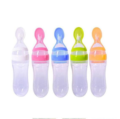 Silicone Baby Bottle, Rice Cereal Spoon, Feeding Bottle