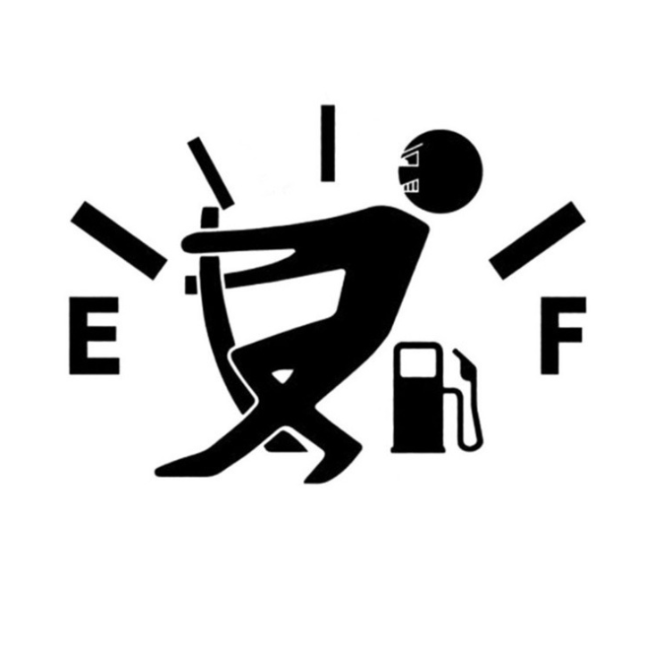 Humorous Fuel Gauge Sticker - Reflective Car Decal 13 x 9.5 cm PET material