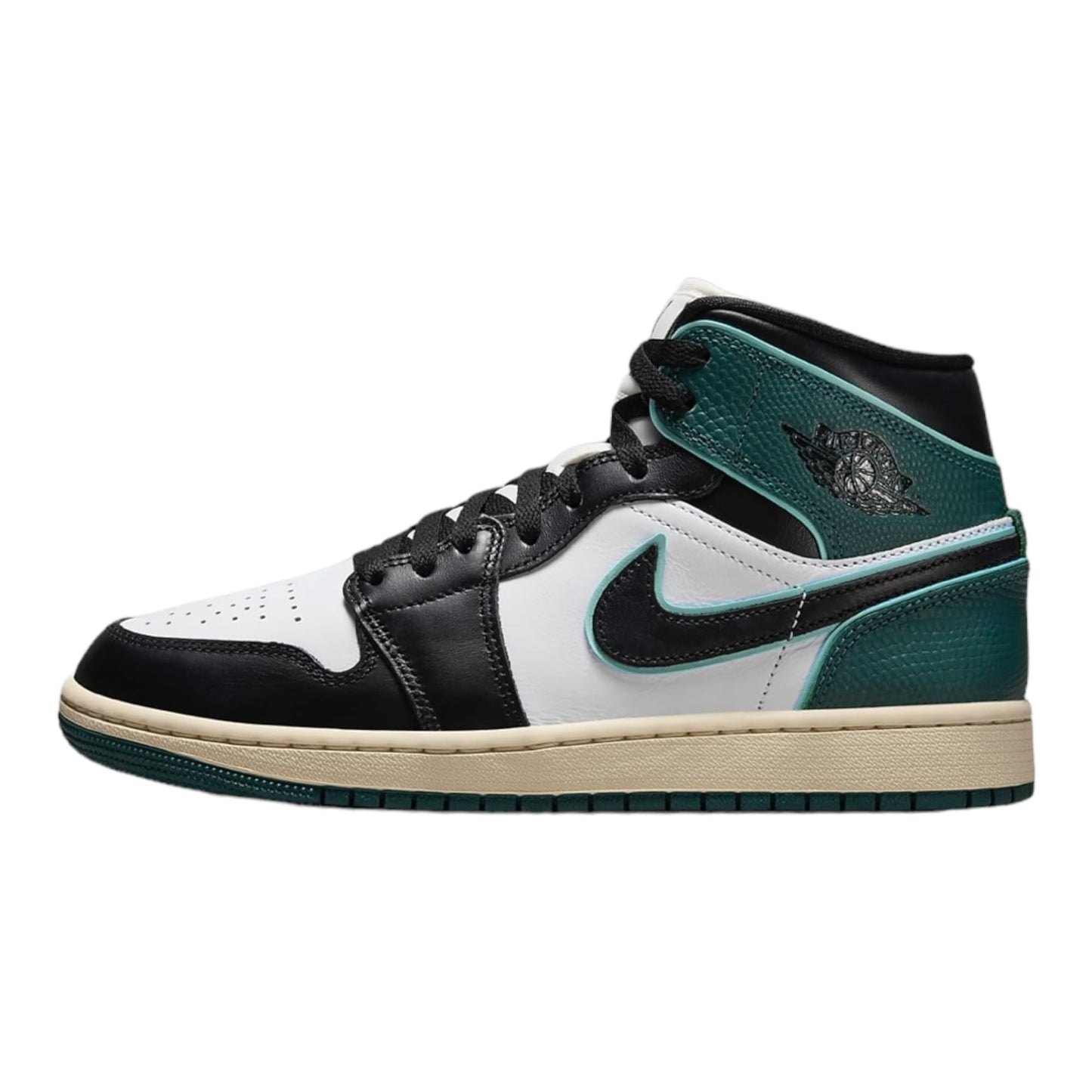 Jordan Nike Air 1 Mid Womens White/Black-Light Dew FQ7818-100 size 9