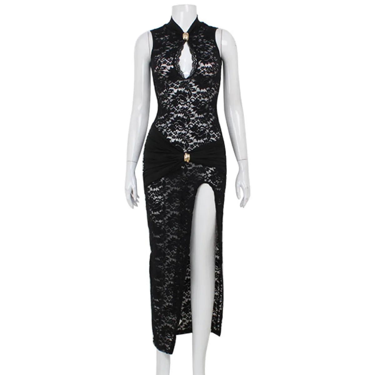Sexy Lace Hollow Out Slit Dress valentine couple date night gift