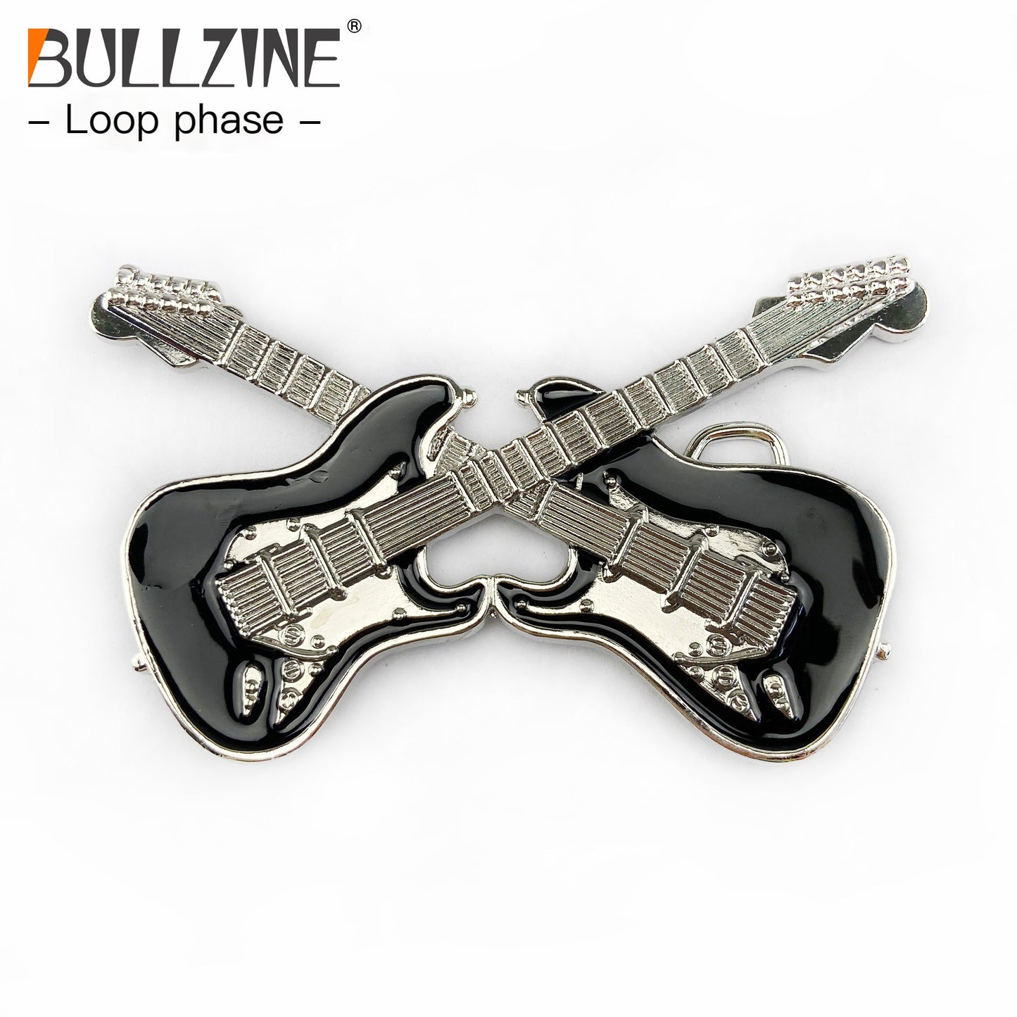 BULLZINE Zinc Alloy Guitar Music Belt Buckle 01884
